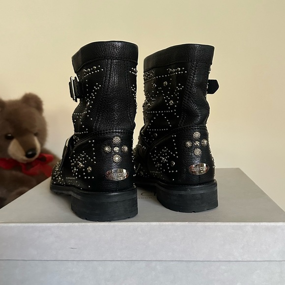 JIMMY CHOO Black Stud Moto Boots - Picture 3 of 5